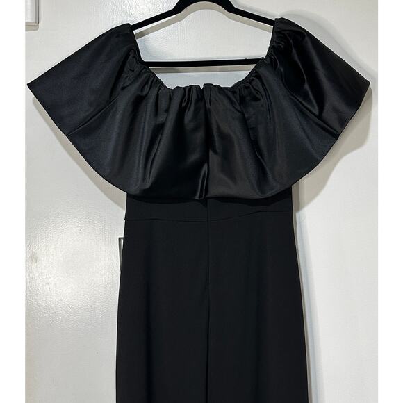 Betsy & Adam Women's Off-The-Shoulder Ruffle Gown Black Size 14 NWT Feminine - Picture 11 of 16